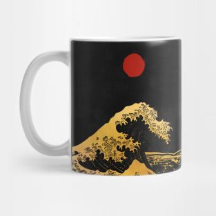 Hokusai wave gold Mug